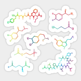 Neurotransmitters Happy Chemicals Tie Dye Sticker Sheet Sticker